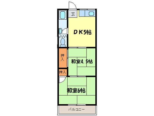 マンション朝霧１号館の物件間取画像